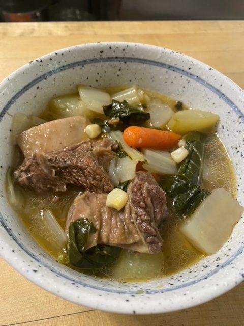 European Beef Short rib soup with Kaleidescope vegitable home cooked catering